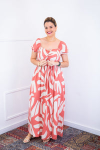 Vestido Longo Cecília – Manga Ciganinha em Viscolinho com Bolsos Laterais - Naguirre Shop