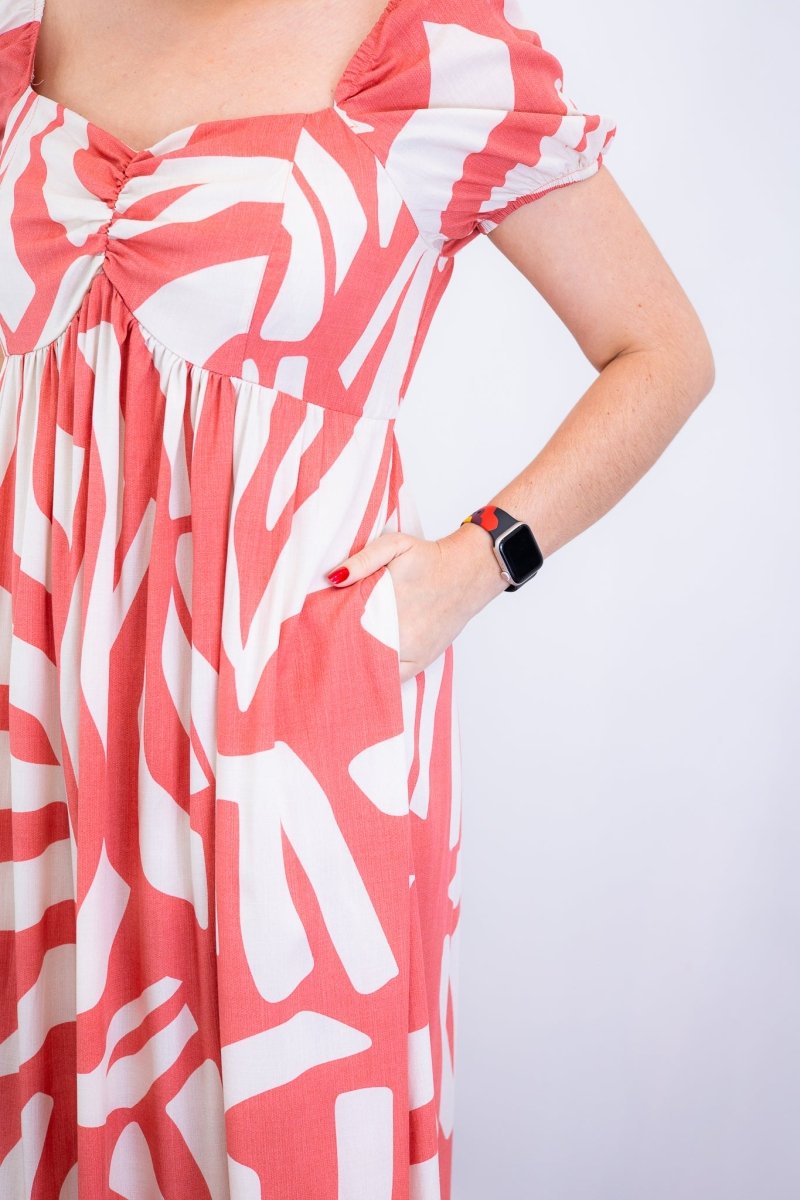 Vestido Longo Cecília – Manga Ciganinha em Viscolinho com Bolsos Laterais - Naguirre Shop