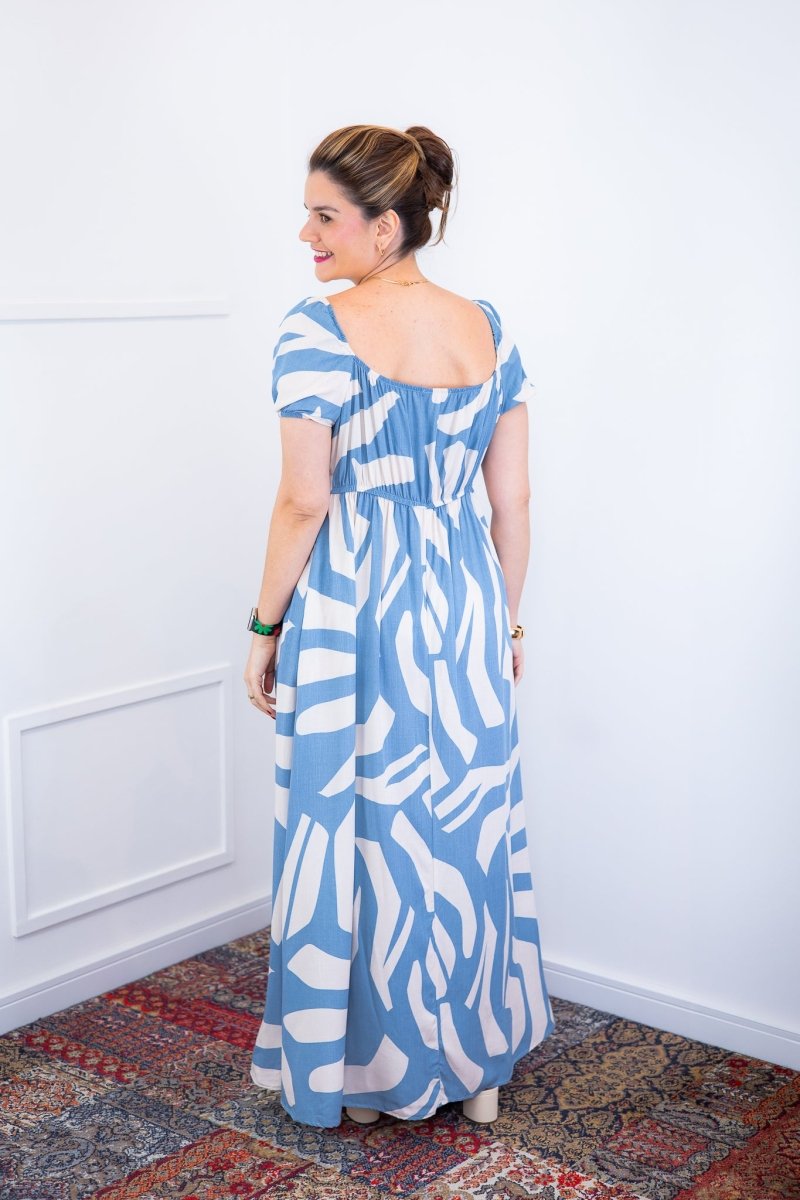 Vestido Longo Cecília – Manga Ciganinha em Viscolinho com Bolsos Laterais - Naguirre Shop