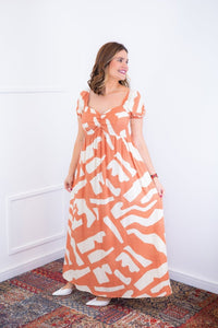 Vestido Longo Cecília – Manga Ciganinha em Viscolinho com Bolsos Laterais - Naguirre Shop
