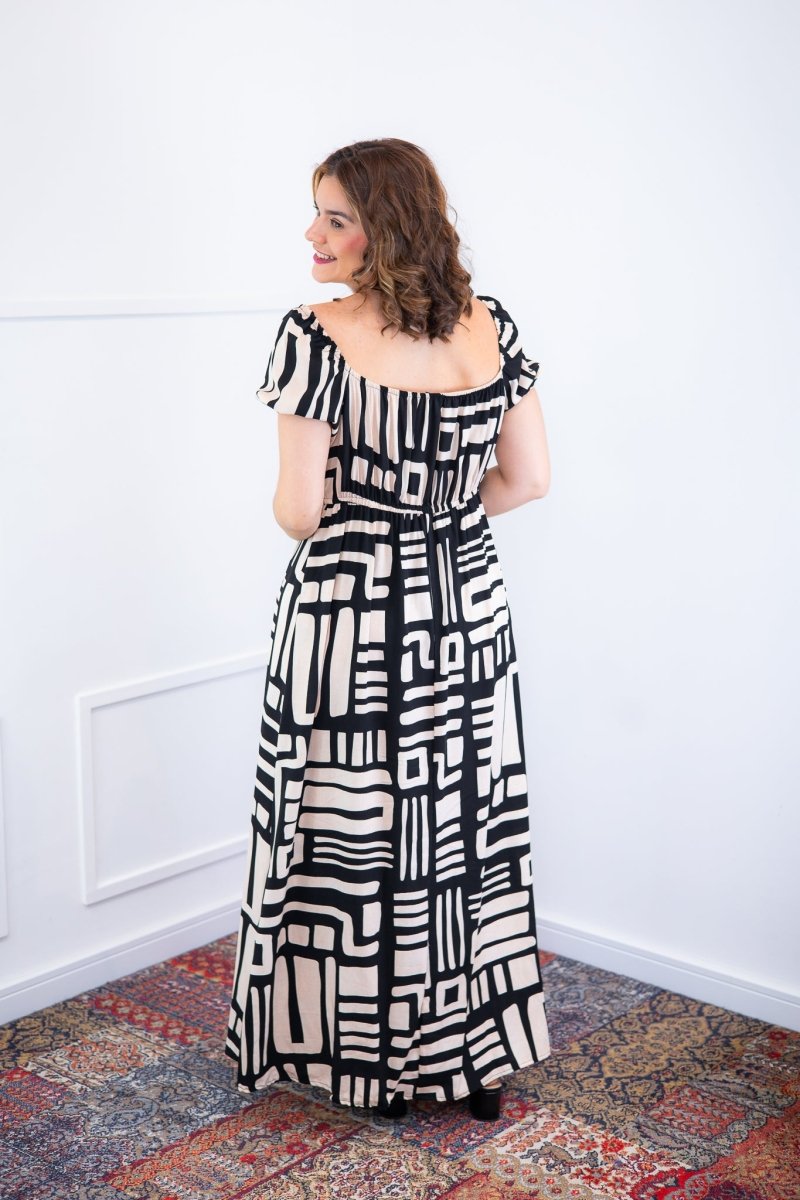 Vestido Longo Cecília – Manga Ciganinha em Viscolinho com Bolsos Laterais - Naguirre Shop