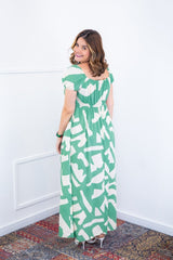 Vestido Longo Cecília – Manga Ciganinha em Viscolinho com Bolsos Laterais - Naguirre Shop