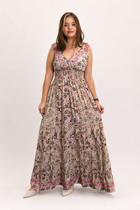 Vestido Longo Ciganinha com Lastex Estilo Boho Bali - Naguirre Shop