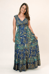 Vestido Longo Ciganinha com Lastex Estilo Boho Bali - Naguirre Shop