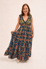 Vestido Longo Ciganinha com Lastex Estilo Boho Bali - Naguirre Shop