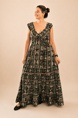 Vestido Longo Ciganinha com Lastex Estilo Boho Bali - Naguirre Shop