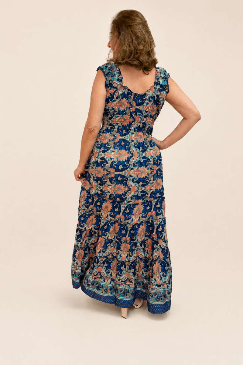 Vestido Longo Ciganinha com Lastex Estilo Boho Bali - Naguirre Shop