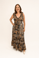 Vestido Longo Ciganinha com Lastex Estilo Boho Bali - Naguirre Shop