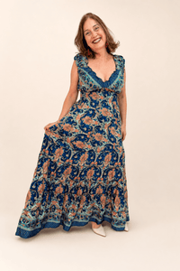 Vestido Longo Ciganinha com Lastex Estilo Boho Bali - Naguirre Shop