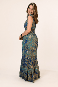 Vestido Longo Ciganinha com Lastex Estilo Boho Bali - Naguirre Shop