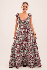 Vestido Longo Ciganinha com Lastex Estilo Boho Bali - Naguirre Shop