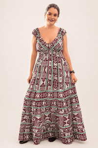 Vestido Longo Ciganinha com Lastex Estilo Boho Bali - Naguirre Shop