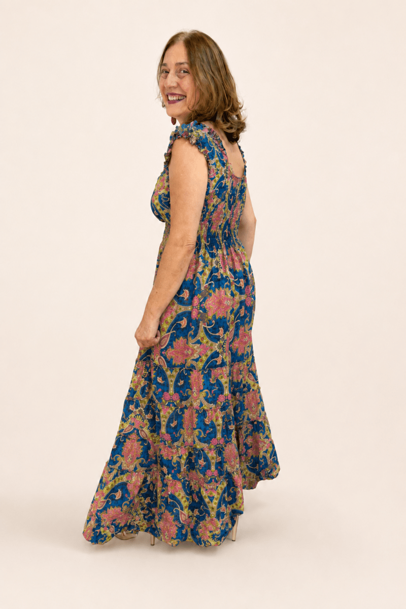 Vestido Longo Ciganinha com Lastex Estilo Boho Bali - Naguirre Shop