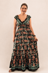 Vestido Longo Ciganinha com Lastex Estilo Boho Bali - Naguirre Shop