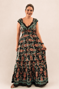 Vestido Longo Ciganinha com Lastex Estilo Boho Bali - Naguirre Shop