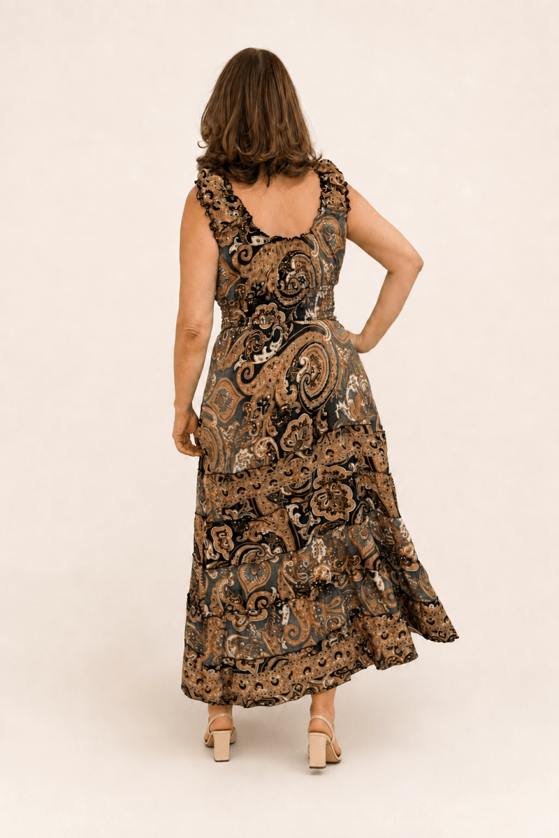 Vestido Longo Ciganinha com Lastex Estilo Boho Bali - Naguirre Shop