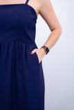 Vestido Longo Luísa – Alça Ajustável em Viscose Marrant com Fenda Lateral - Naguirre Shop
