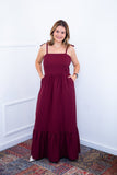 Vestido Longo Luísa – Alça Ajustável em Viscose Marrant com Fenda Lateral - Naguirre Shop