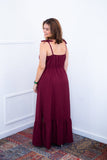 Vestido Longo Luísa – Alça Ajustável em Viscose Marrant com Fenda Lateral - Naguirre Shop