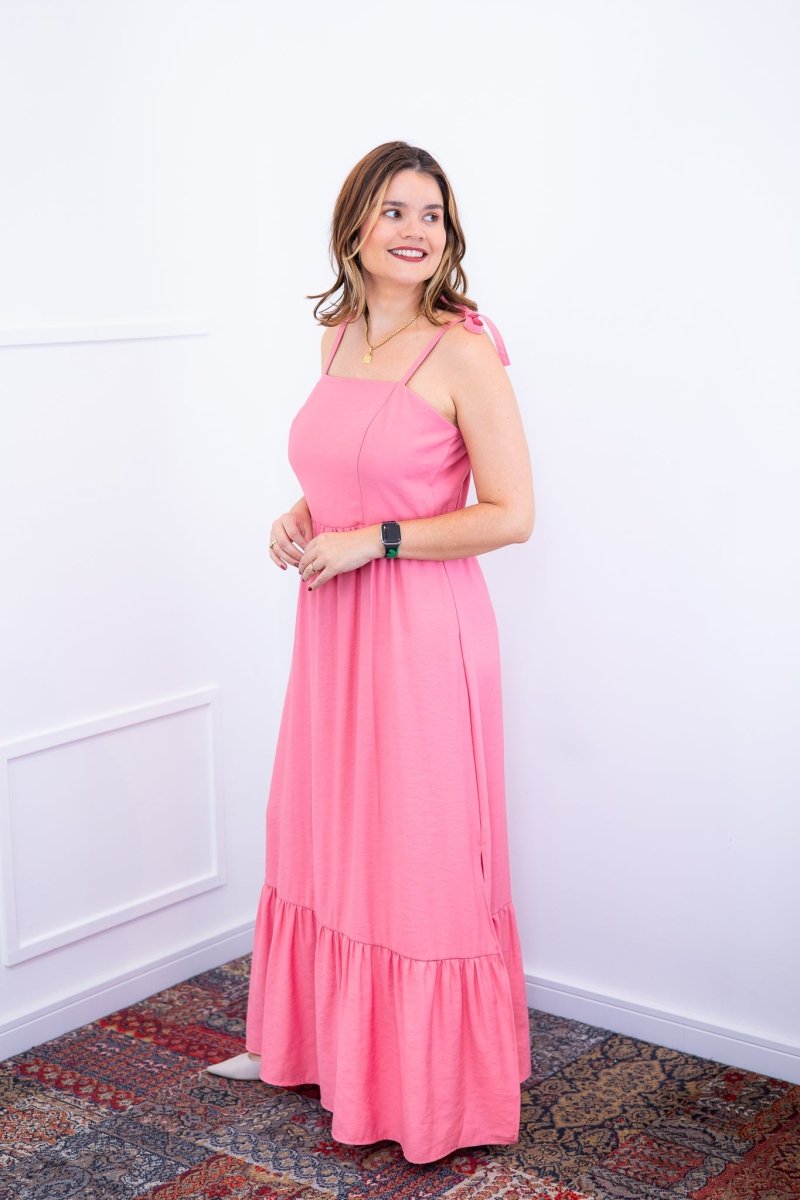 Vestido Longo Luísa – Alça Ajustável em Viscose Marrant com Fenda Lateral - Naguirre Shop