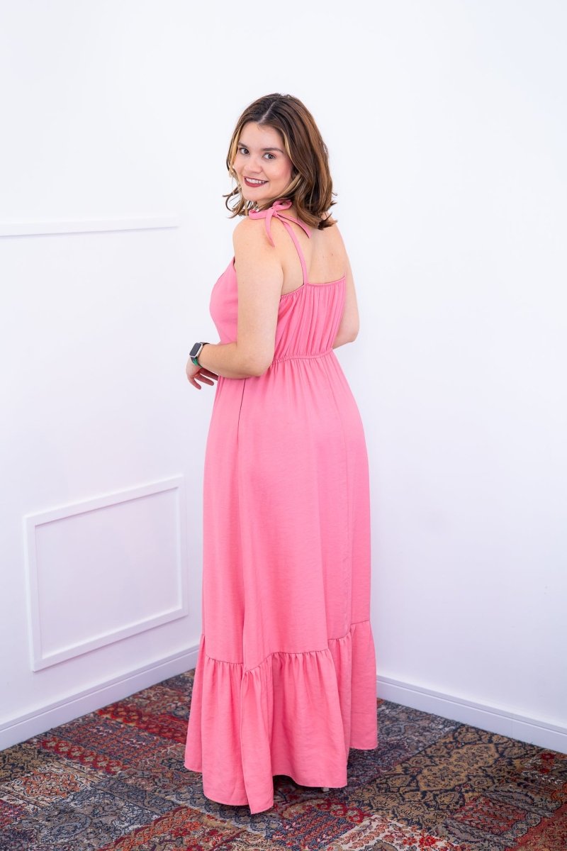 Vestido Longo Luísa – Alça Ajustável em Viscose Marrant com Fenda Lateral - Naguirre Shop
