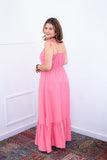 Vestido Longo Luísa – Alça Ajustável em Viscose Marrant com Fenda Lateral - Naguirre Shop