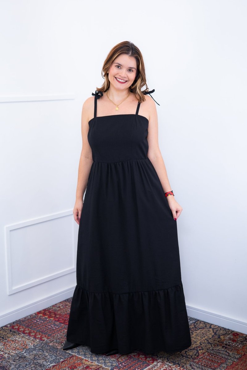 Vestido Longo Luísa – Alça Ajustável em Viscose Marrant com Fenda Lateral - Naguirre Shop