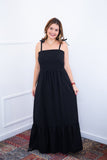 Vestido Longo Luísa – Alça Ajustável em Viscose Marrant com Fenda Lateral - Naguirre Shop