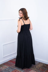 Vestido Longo Luísa – Alça Ajustável em Viscose Marrant com Fenda Lateral - Naguirre Shop
