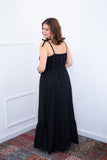 Vestido Longo Luísa – Alça Ajustável em Viscose Marrant com Fenda Lateral - Naguirre Shop