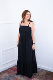Vestido Longo Luísa – Alça Ajustável em Viscose Marrant com Fenda Lateral - Naguirre Shop