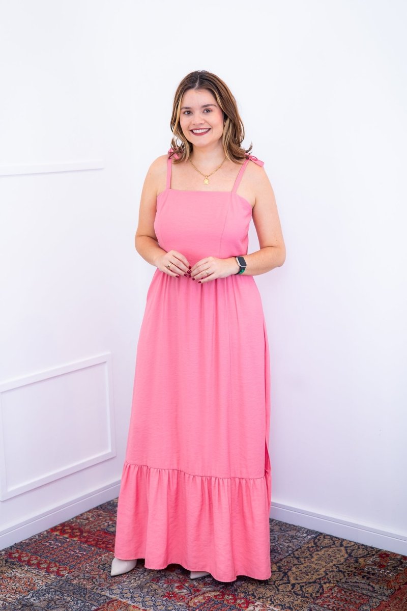 Vestido Longo Luísa – Alça Ajustável em Viscose Marrant com Fenda Lateral - Naguirre Shop