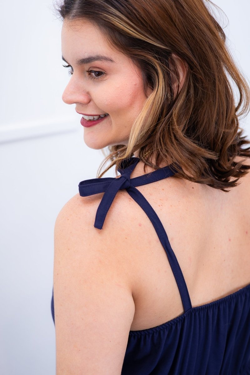 Vestido Longo Luísa – Alça Ajustável em Viscose Marrant com Fenda Lateral - Naguirre Shop