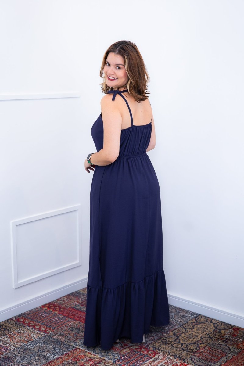Vestido Longo Luísa – Alça Ajustável em Viscose Marrant com Fenda Lateral - Naguirre Shop