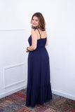 Vestido Longo Luísa – Alça Ajustável em Viscose Marrant com Fenda Lateral - Naguirre Shop