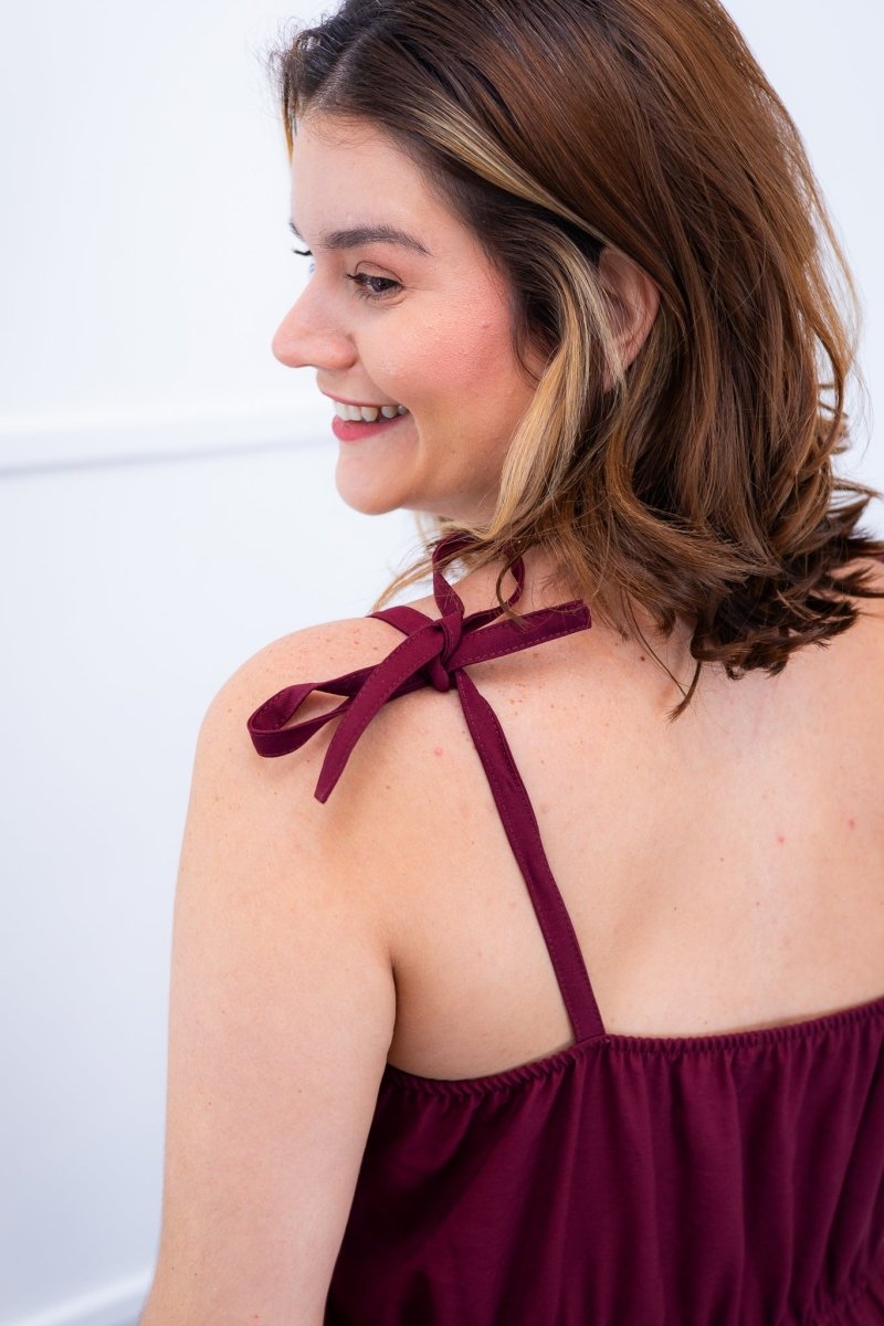 Vestido Longo Luísa – Alça Ajustável em Viscose Marrant com Fenda Lateral - Naguirre Shop