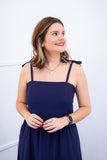 Vestido Longo Luísa – Alça Ajustável em Viscose Marrant com Fenda Lateral - Naguirre Shop