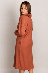 Vestido Lorena - Manga Longa com Gola Boba em Canelado Flex - Naguirre Shop