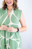Vestido Luana – Evasê com Gola Padre e Bolsos em Crepe - Naguirre Shop