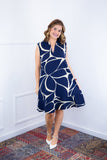 Vestido Luana – Evasê com Gola Padre e Bolsos em Crepe - Naguirre Shop