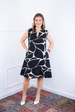 Vestido Luana – Evasê com Gola Padre e Bolsos em Crepe - Naguirre Shop