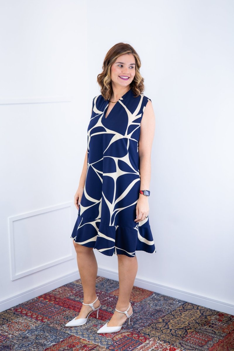 Vestido Luana – Evasê com Gola Padre e Bolsos em Crepe - Naguirre Shop