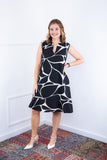 Vestido Luana – Evasê com Gola Padre e Bolsos em Crepe - Naguirre Shop