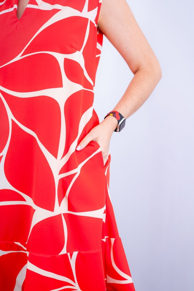 Vestido Luana – Evasê com Gola Padre e Bolsos em Crepe - Naguirre Shop