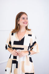 Vestido Luciana – Longuete em Viscolinho com Mangas Amplas e Bolsos - Naguirre Shop
