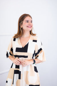 Vestido Luciana – Longuete em Viscolinho com Mangas Amplas e Bolsos - Naguirre Shop