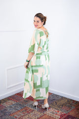 Vestido Luciana – Longuete em Viscolinho com Mangas Amplas e Bolsos - Naguirre Shop