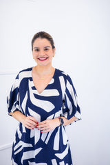 Vestido Luciana – Longuete em Viscolinho com Mangas Amplas e Bolsos - Naguirre Shop