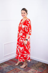 Vestido Luciana – Longuete em Viscolinho com Mangas Amplas e Bolsos - Naguirre Shop