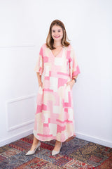 Vestido Luciana – Longuete em Viscolinho com Mangas Amplas e Bolsos - Naguirre Shop